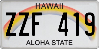 HI license plate ZZF419