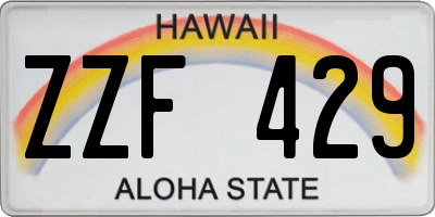 HI license plate ZZF429