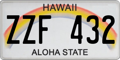 HI license plate ZZF432