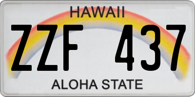 HI license plate ZZF437