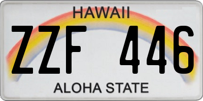 HI license plate ZZF446