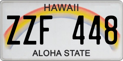 HI license plate ZZF448