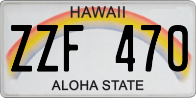 HI license plate ZZF470