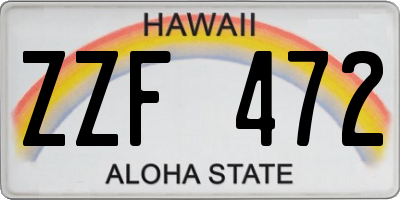 HI license plate ZZF472