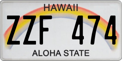 HI license plate ZZF474