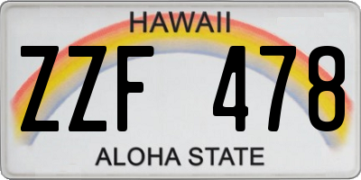 HI license plate ZZF478