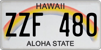 HI license plate ZZF480
