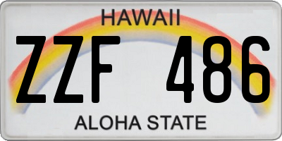HI license plate ZZF486