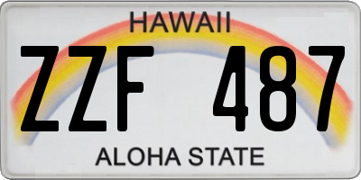 HI license plate ZZF487