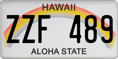 HI license plate ZZF489
