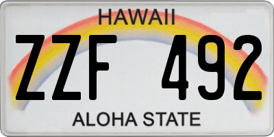 HI license plate ZZF492
