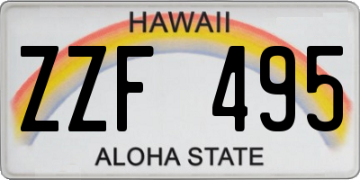 HI license plate ZZF495