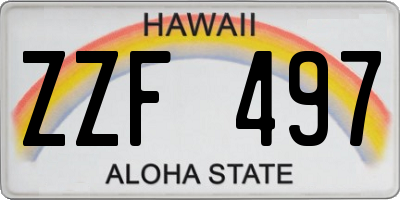 HI license plate ZZF497