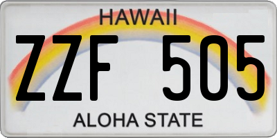 HI license plate ZZF505
