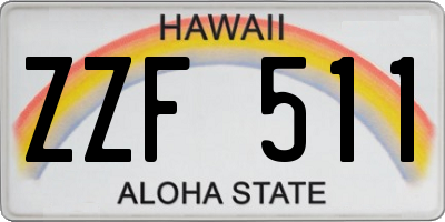 HI license plate ZZF511