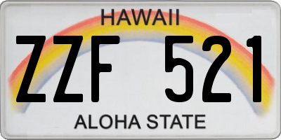 HI license plate ZZF521