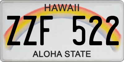 HI license plate ZZF522