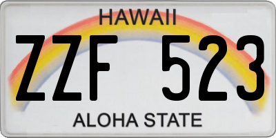 HI license plate ZZF523