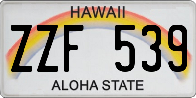 HI license plate ZZF539