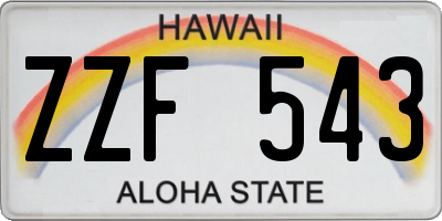 HI license plate ZZF543