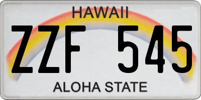 HI license plate ZZF545