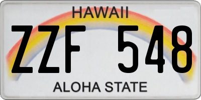 HI license plate ZZF548