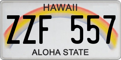HI license plate ZZF557
