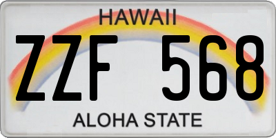 HI license plate ZZF568