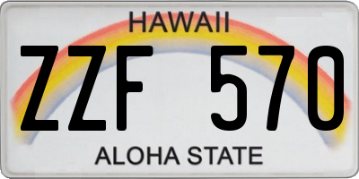 HI license plate ZZF570