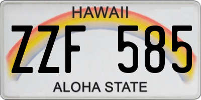 HI license plate ZZF585