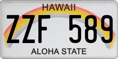HI license plate ZZF589