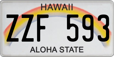 HI license plate ZZF593