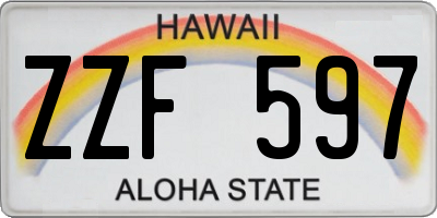 HI license plate ZZF597