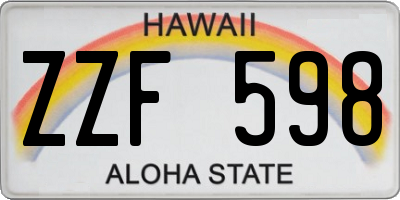 HI license plate ZZF598