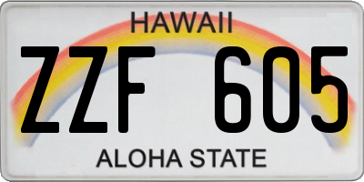 HI license plate ZZF605
