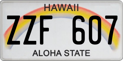 HI license plate ZZF607