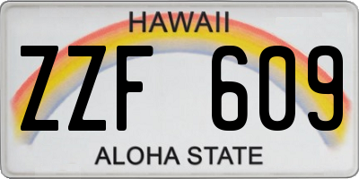HI license plate ZZF609