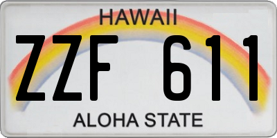 HI license plate ZZF611