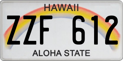 HI license plate ZZF612