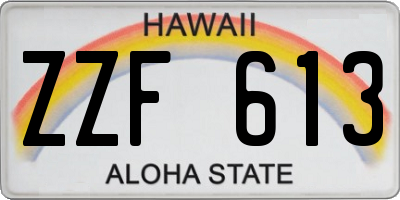 HI license plate ZZF613