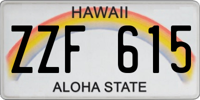 HI license plate ZZF615