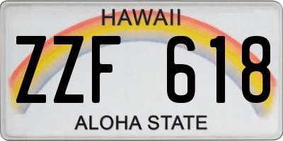 HI license plate ZZF618