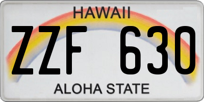 HI license plate ZZF630