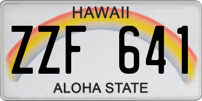 HI license plate ZZF641