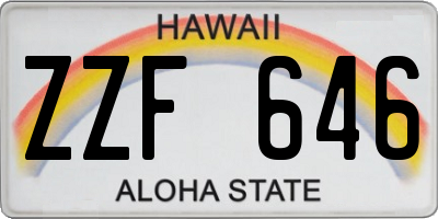 HI license plate ZZF646