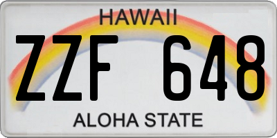 HI license plate ZZF648