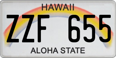 HI license plate ZZF655