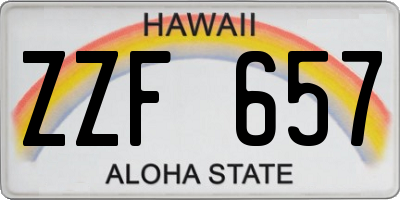 HI license plate ZZF657