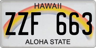 HI license plate ZZF663
