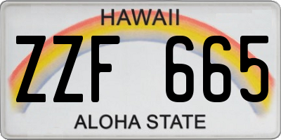 HI license plate ZZF665